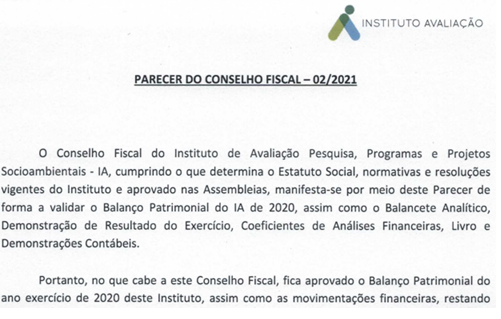 Parecer do Conselho Fiscal 2020